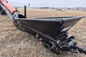 Lower profile collapsible hopper & handle