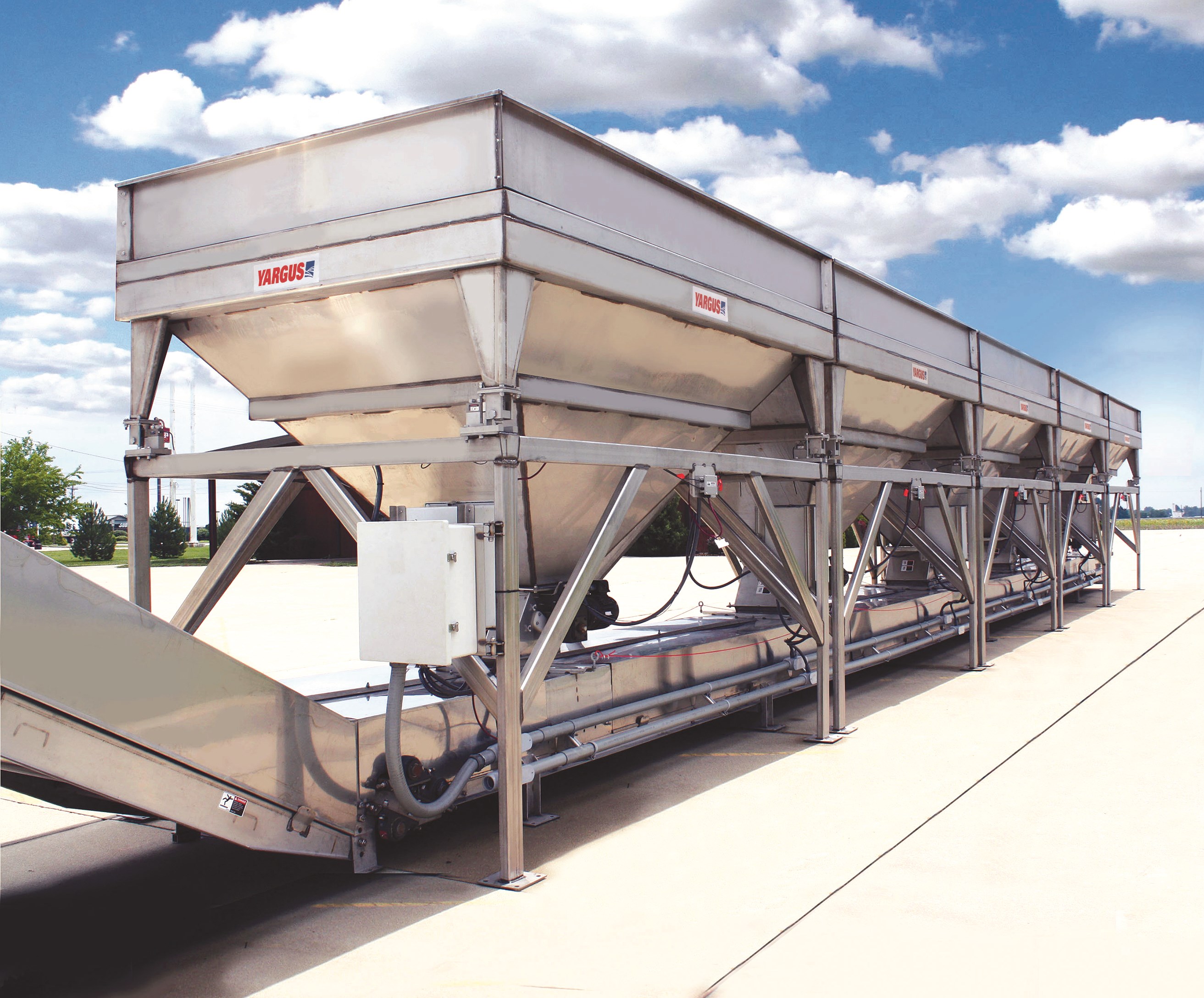 Custom Yargus declining weight blending and conveying equipment for grain, feed, fertilizer, and seed. Image