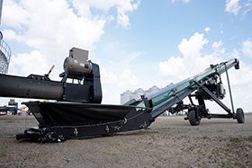 Lower profile collapsible hopper & handle