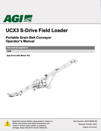 AGI Batco UCX3 S-Drive Field Loader (1500 Series) Operator's Manual