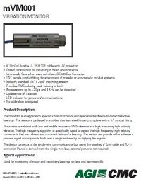 mVM001 Vibration Sensor Data Sheet