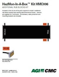 HMC006 Additional Rub Blocks & Sensors Kit