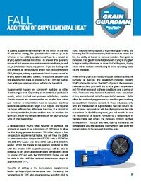Fall: Addition of Supplemental Heat