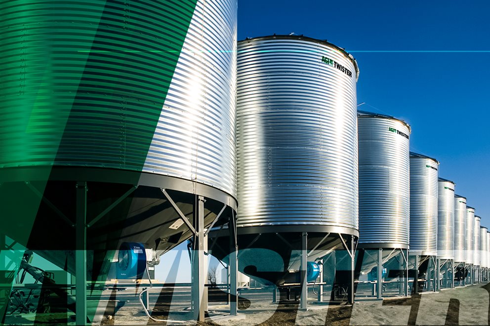 Twister's line-up of 4" corrugated hopper bins are available in 15' to 24' diameters for hopper toppers. Image