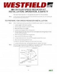 MK130 Plus Speed Reducer Kit Installation & Operation