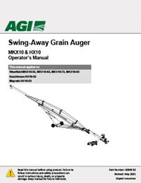 AGI Hutchinson HX2 10" Series (53) Swing-Away Grain Auger Operator's Manual