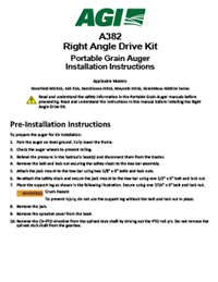 AGI Westfield MKX16 - A382 Right Angle Drive Kit Installation Instructions
