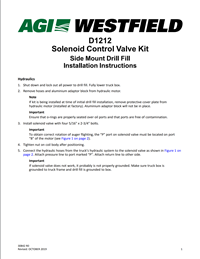 Westfield D1212 Solenoid Control Valve Kit