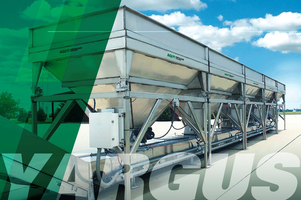 Custom Yargus declining weight blending and conveying equipment for grain, feed, fertilizer, and seed. Image